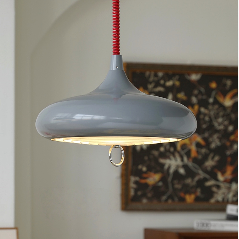 Bauhaus Retro Style Adjustable Solid Color Iron Pendant Light