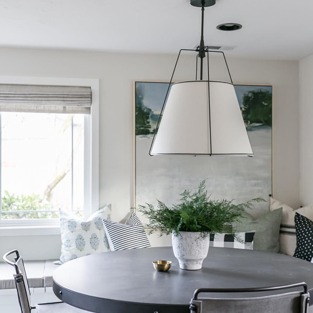 Vintage Living Room Fabric Chandelier Simple Dining Room Pendant Light