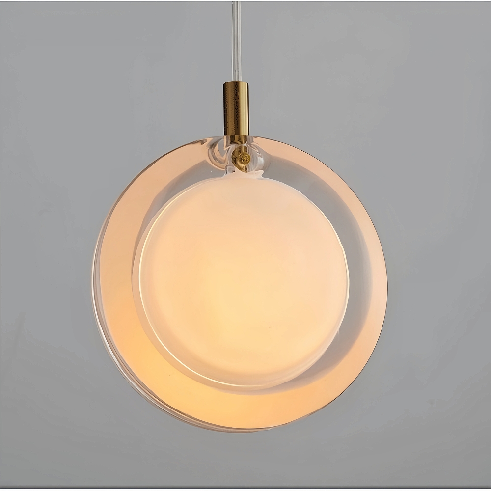 Modern Minimalist Restaurant Bar Counter Staircase Single Head Glass Chandelier