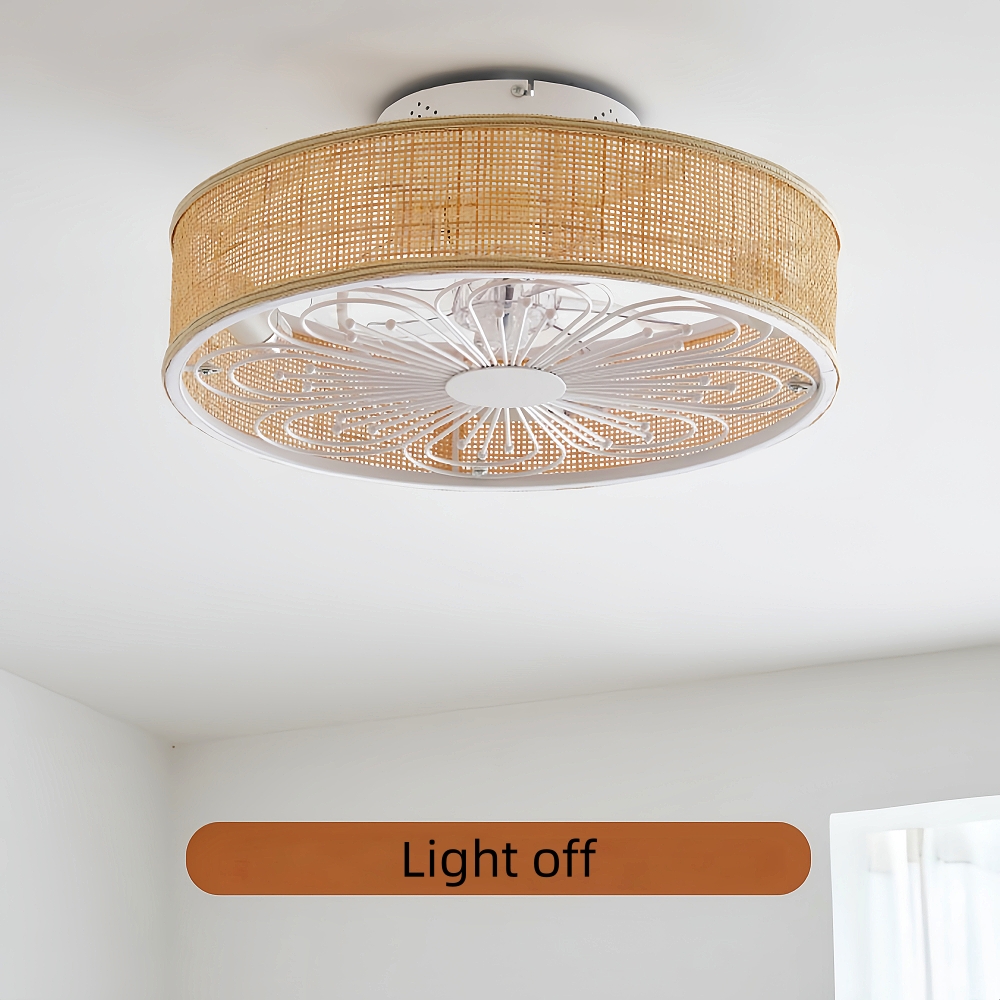 Japanese Retro Rattan Fan Ceiling Light