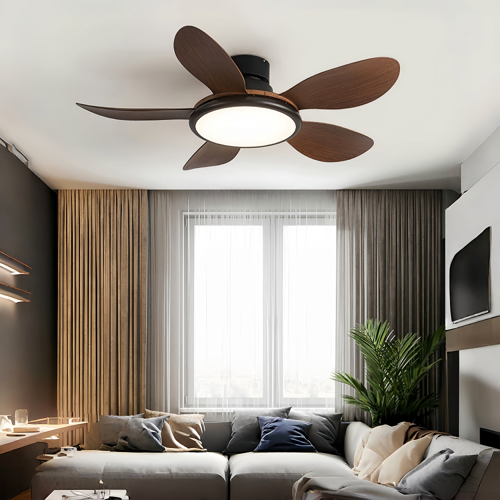 Nordic Style Household Variable Frequency Ceiling Fan Light