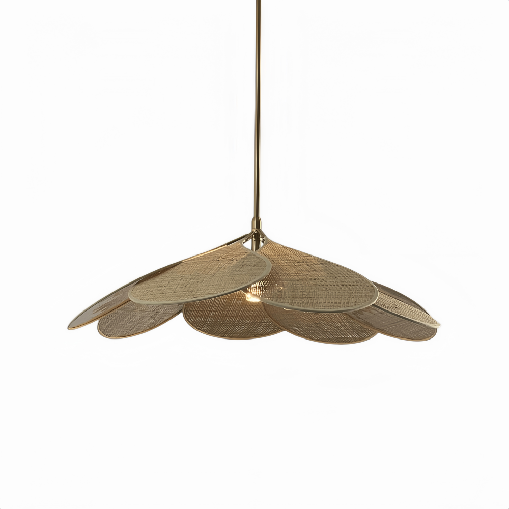 Japanese Wabi-Sabi Petal-Shaped Fabric Pendant Lamp
