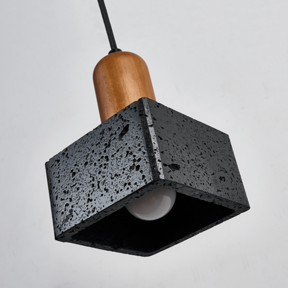Wabi-Sabi Black Travertine Mini Pendant Lamp