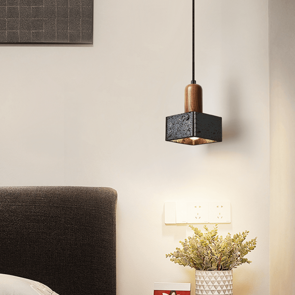 Wabi-Sabi Black Travertine Mini Pendant Lamp