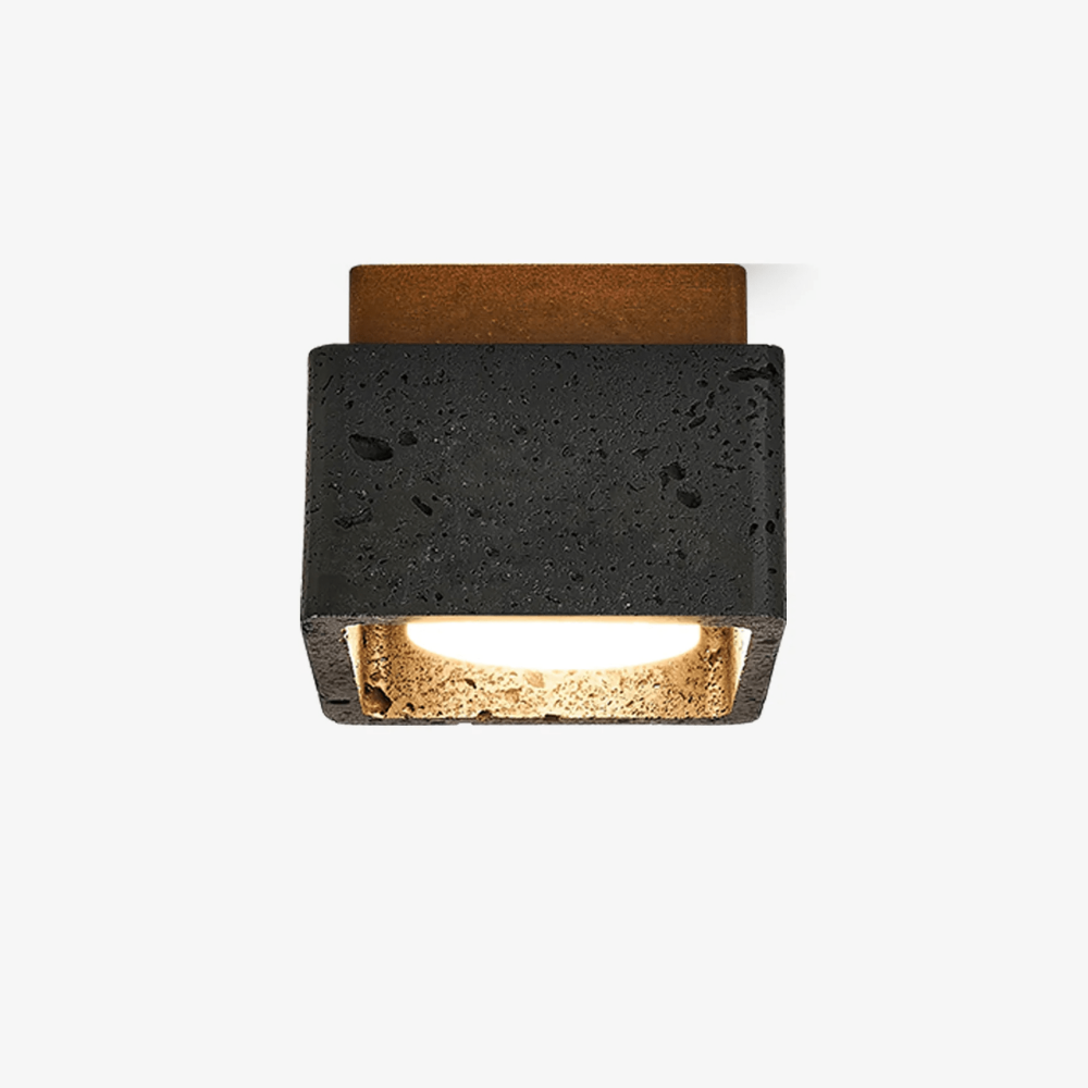 Wabi-Sabi Black Travertine Mini Pendant Lamp