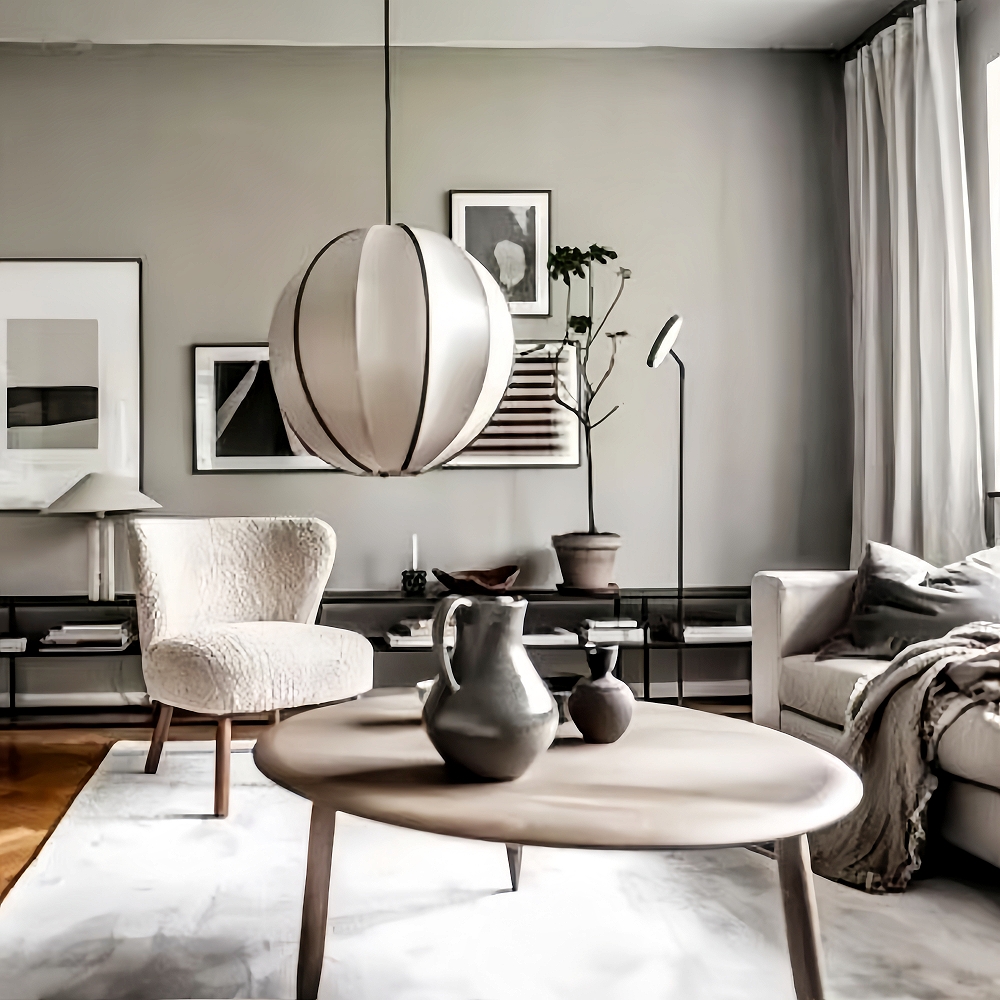 Living Room Satin Chandelier Japanese Medieval Vintage Pendant Lamps Set