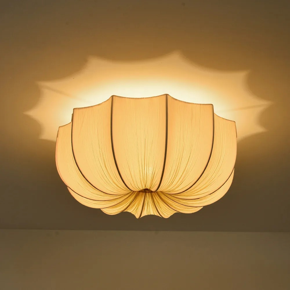 Wabi-Sabi Fabric Pendant Light Living Room Bedroom Lighting Fixtures