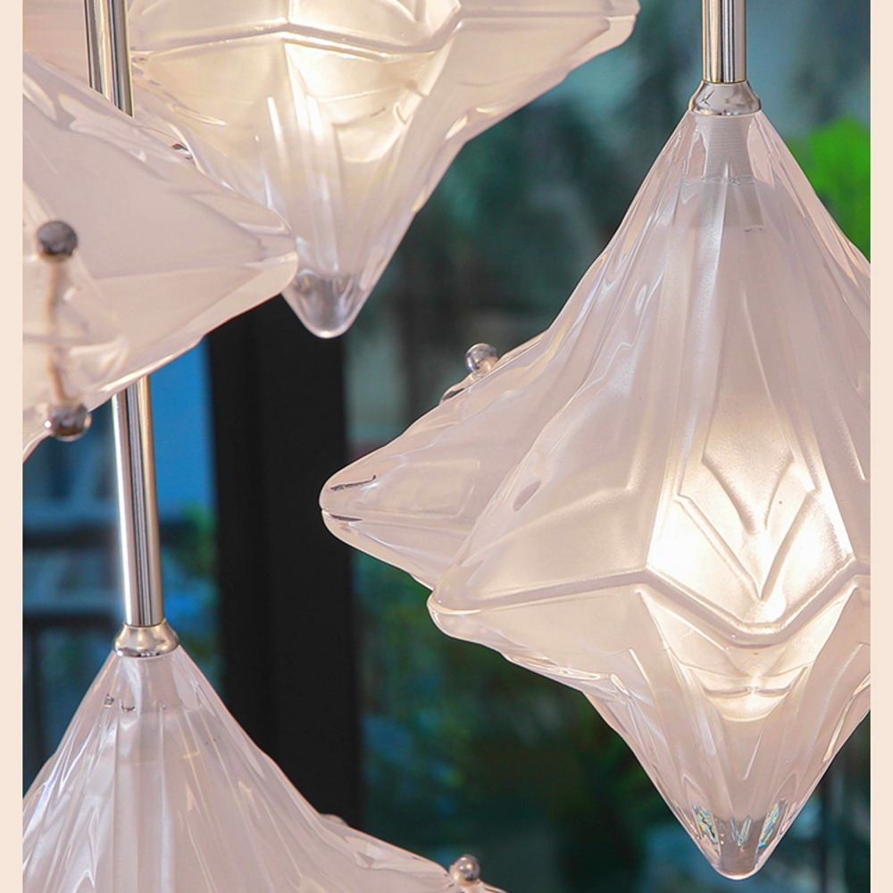 French-Style Murano Retro Star Glass Chandelier