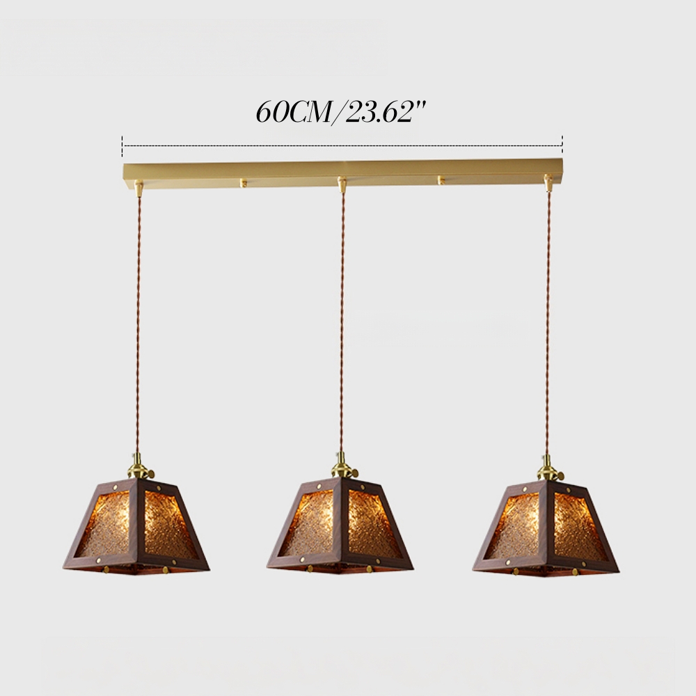 Vintage Etched Glass Pendant Lamp Cozy Bedroom Bedside Lighting