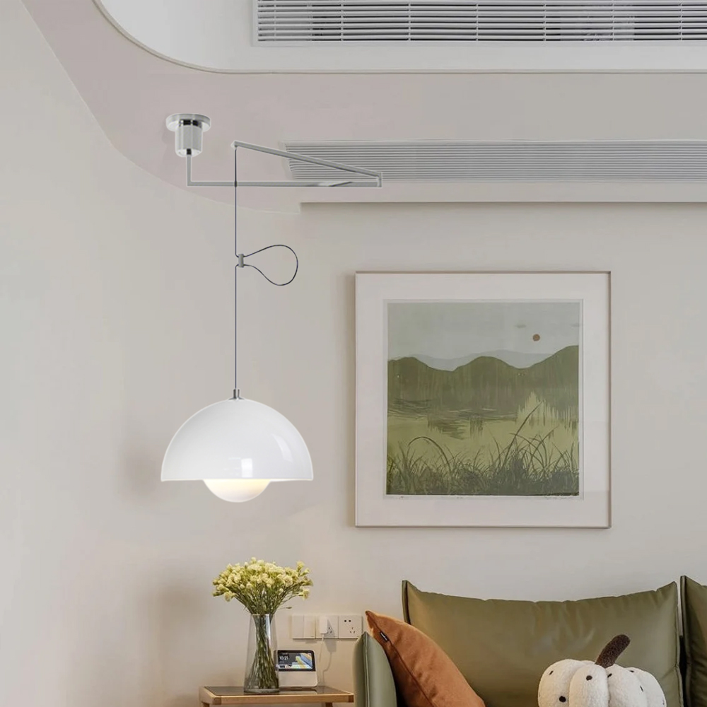 Adjustable Arm Metal Pendant Light Danish Flush Mount Flowerpot Dining Room Light