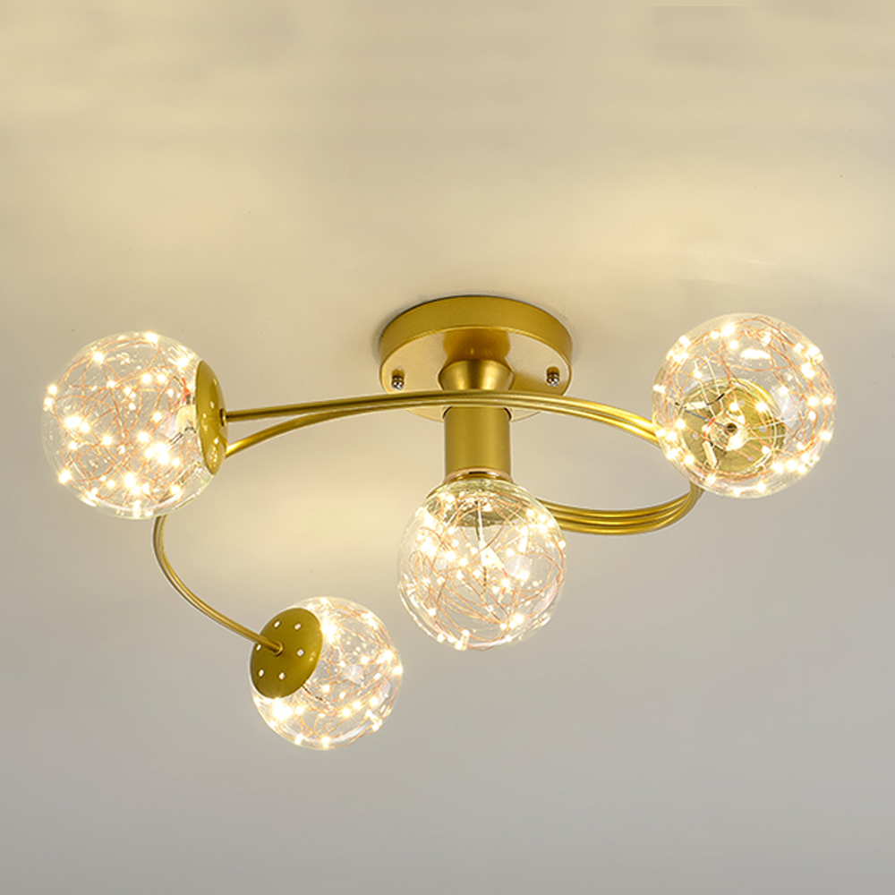 Nordic luxury star string chandelier glass bubble pendant lighting living room glass ball lamps