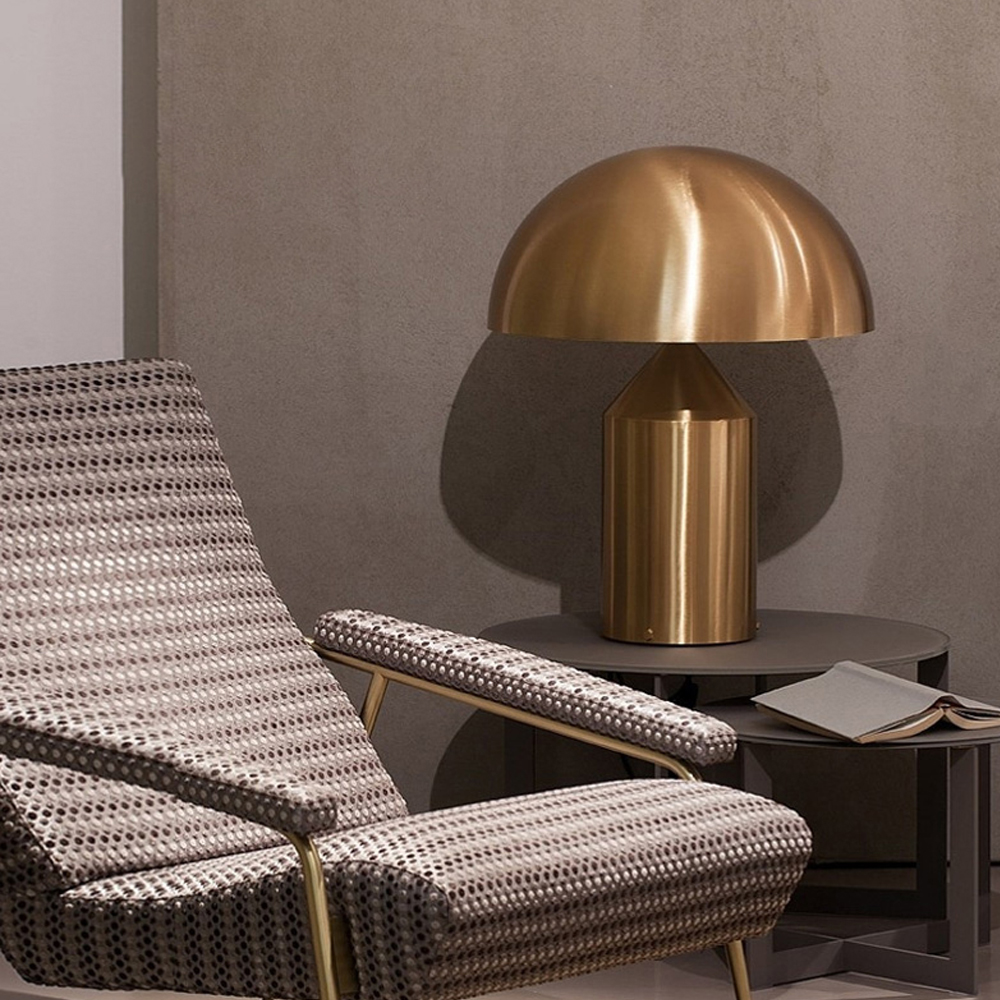 Nordic Luxury Creative Designer Mushroom Table Lamp Simple Metal Bedroom Bedside Lamp