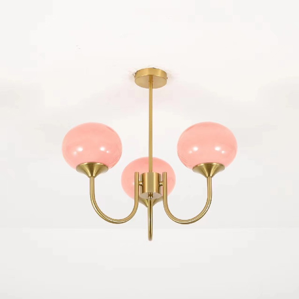 Bauhaus Living Room Chandelier Luxury Cream Pink Glass Pendant Light