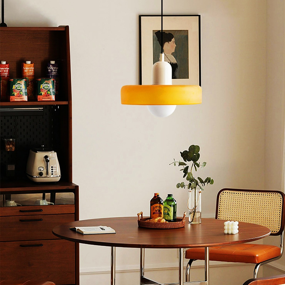 Mid-Century Modern Glass Pendant Light Memphis Dining Room Green Chandelier