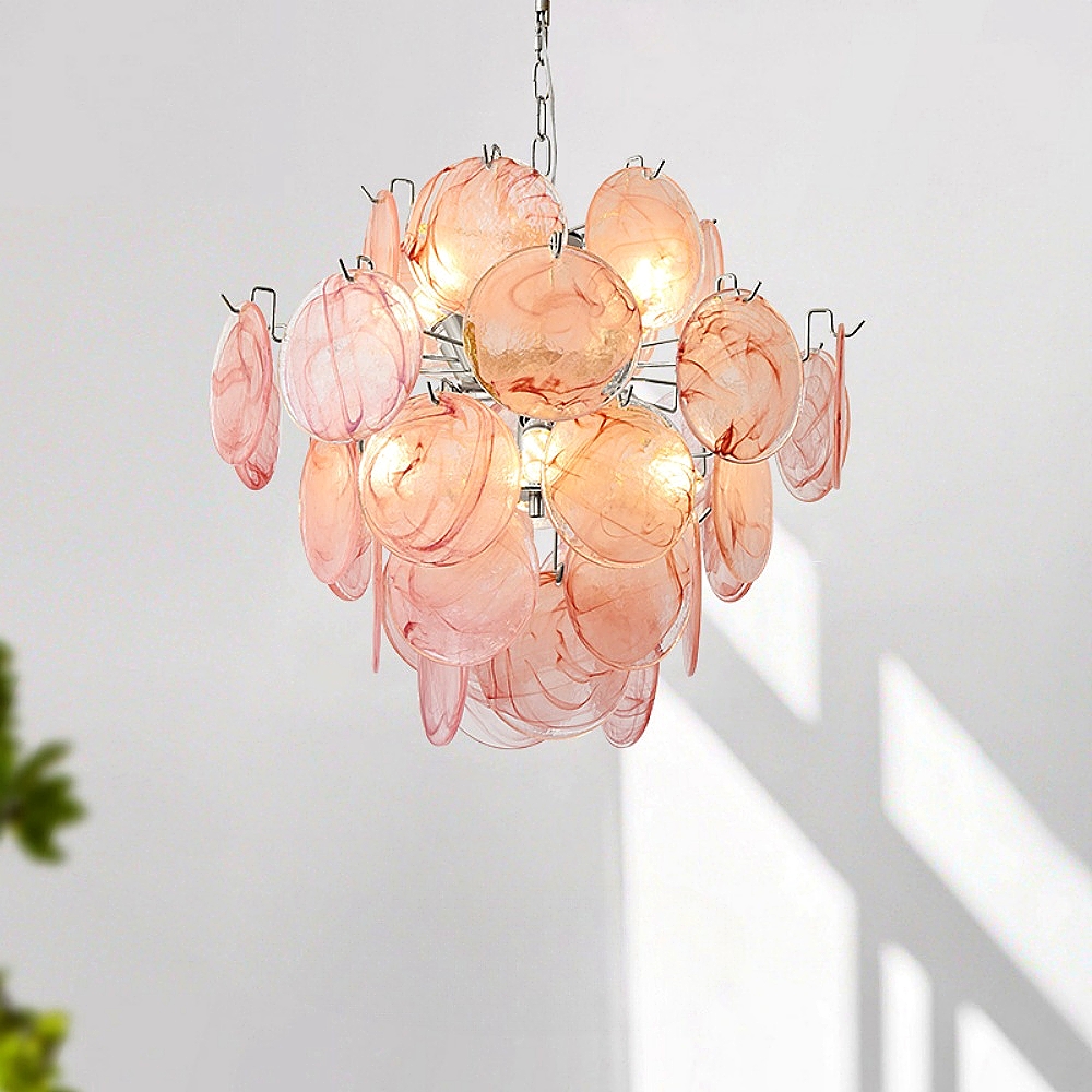 Italian Style Vintage Colored Multi-Layer Handmade Glass Pendant Light