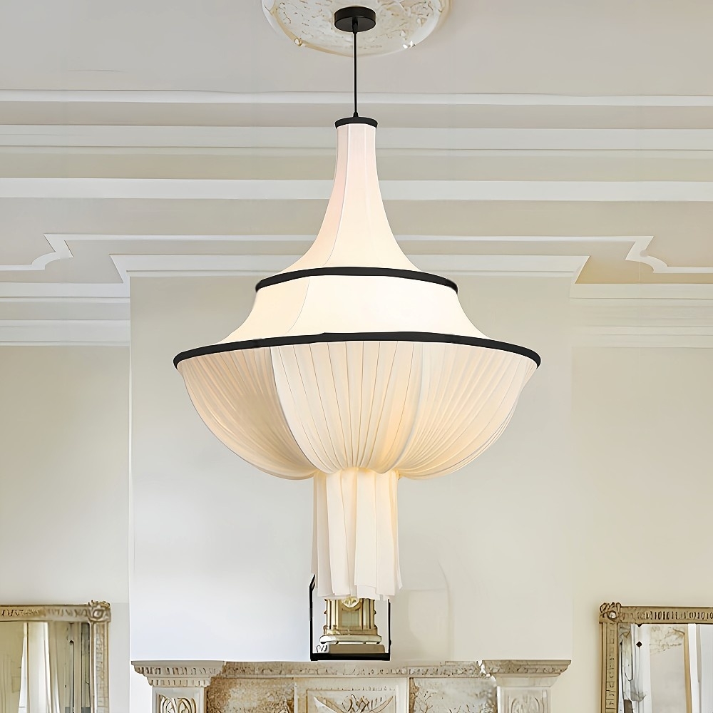 French Cream Style Satin Fabric Chandelier