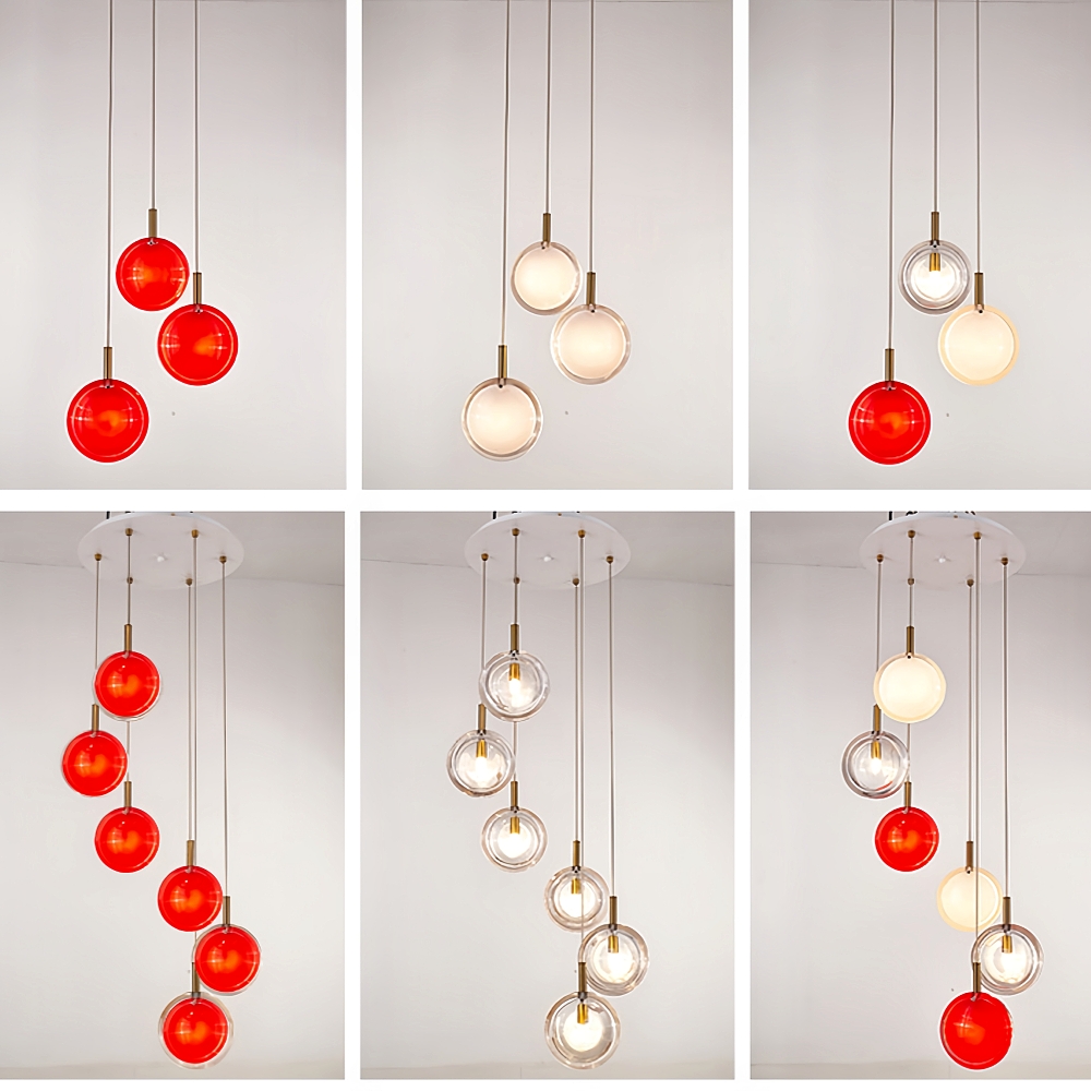 Modern Minimalist Restaurant Bar Counter Staircase Single Head Glass Chandelier