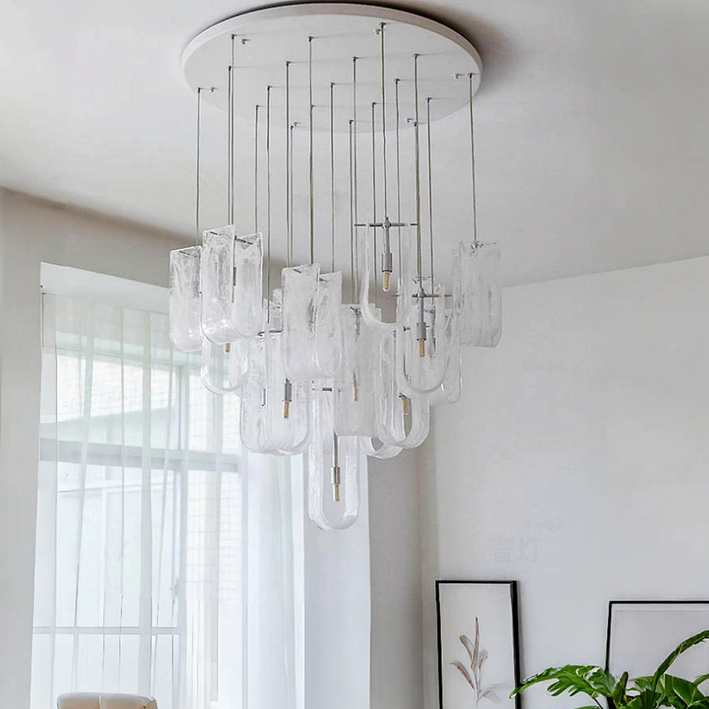 French Mist Glass Chandelier For Living Room And Bedroom