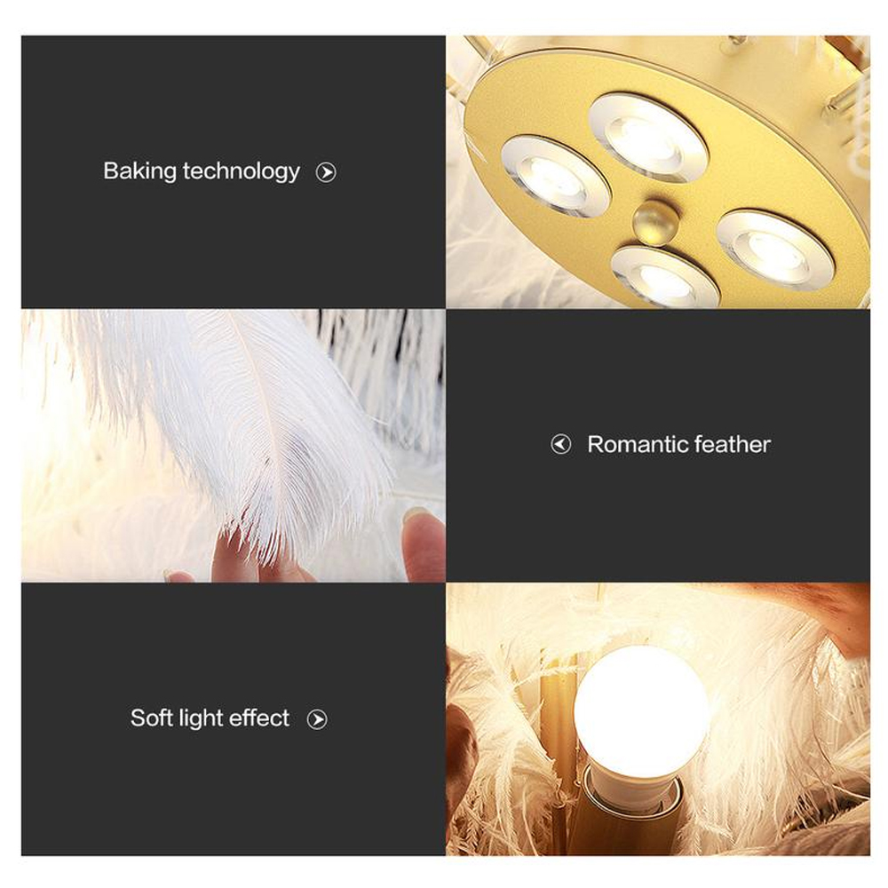 Modern Feather Home Chandelier Nordic Craft Pendant Lighting
