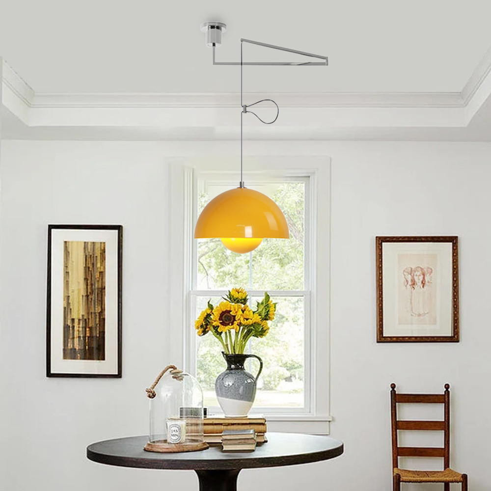 Adjustable Arm Metal Pendant Light Danish Flush Mount Flowerpot Dining Room Light