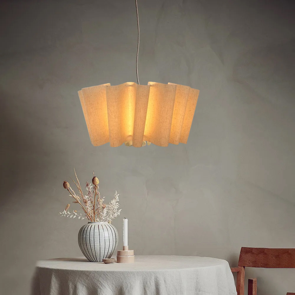 Japanese Retro Artistic Fabric Chandelier Wabi-sabi Home decor Pendant Light
