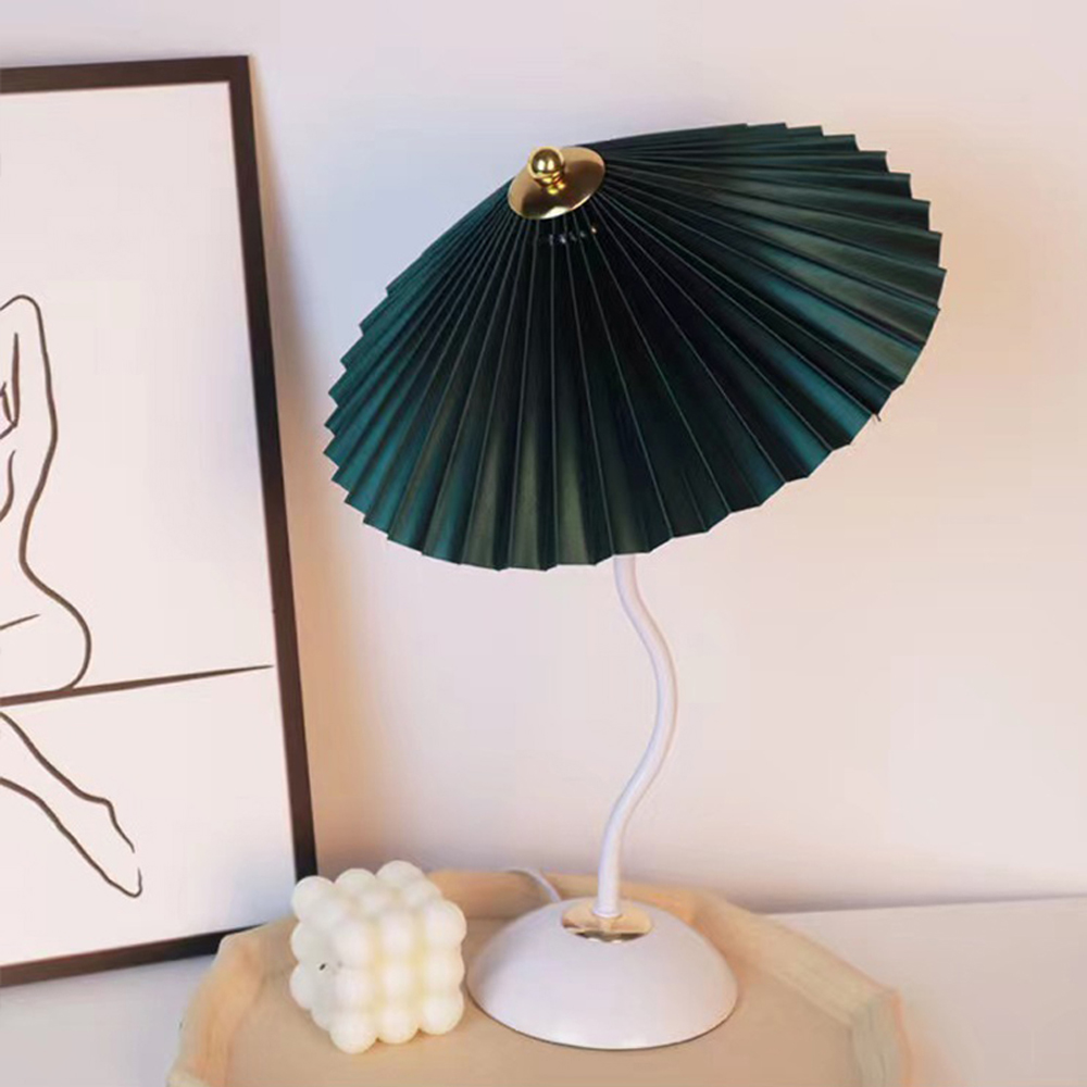 Nordic Simple Fabric Table Lamp Household Pleated Night Light