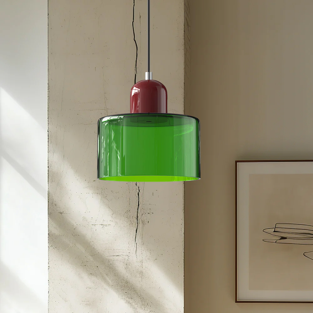 Bauhaus Small Glass Pendant Light Colorful Mini Chandeliers