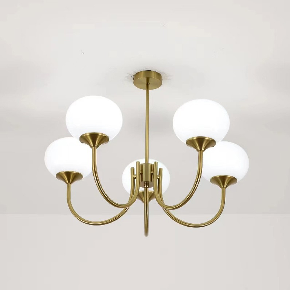 Bauhaus Living Room Chandelier Luxury Cream Pink Glass Pendant Light