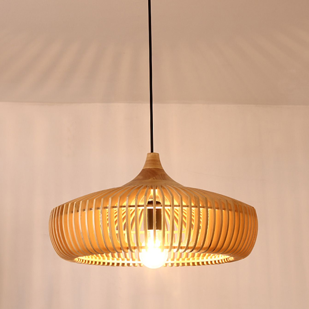 Nordic Wood Art Creative Living Room Pendant