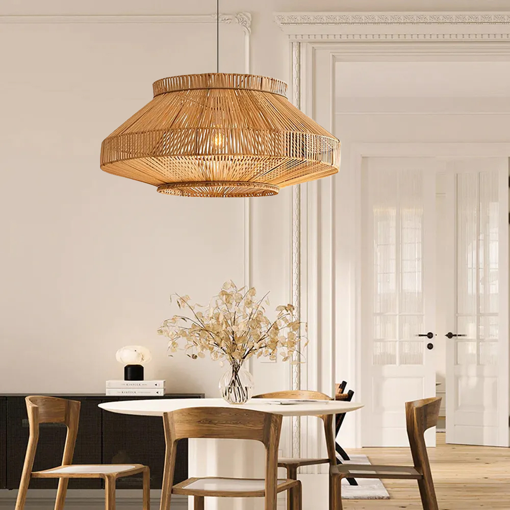 Southeast Asia Extra Large Retro Rattan Chandelier For Homestay