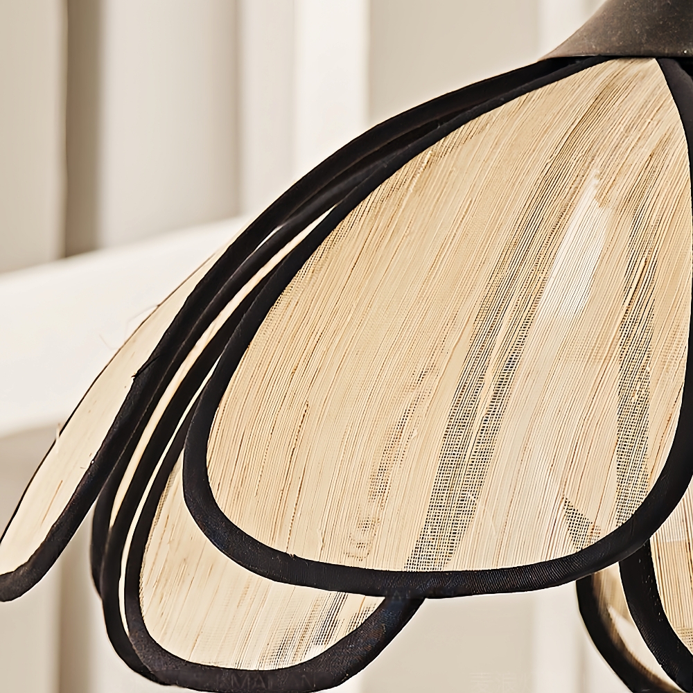 Japanese Wabi Sabi Style Rattan Woven Petal Wall Lamp