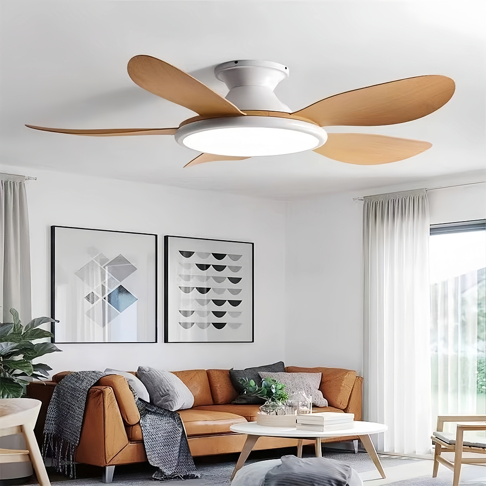 Nordic Style Household Variable Frequency Ceiling Fan Light