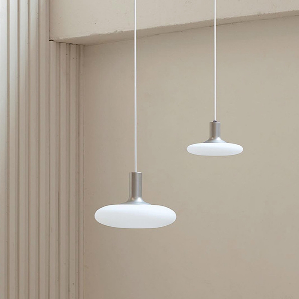 Nordic Cream White Glass Pendant Lamp Minimalist Ambient Lighting