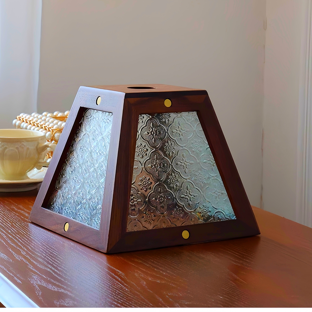 Vintage Etched Glass Pendant Lamp Cozy Bedroom Bedside Lighting