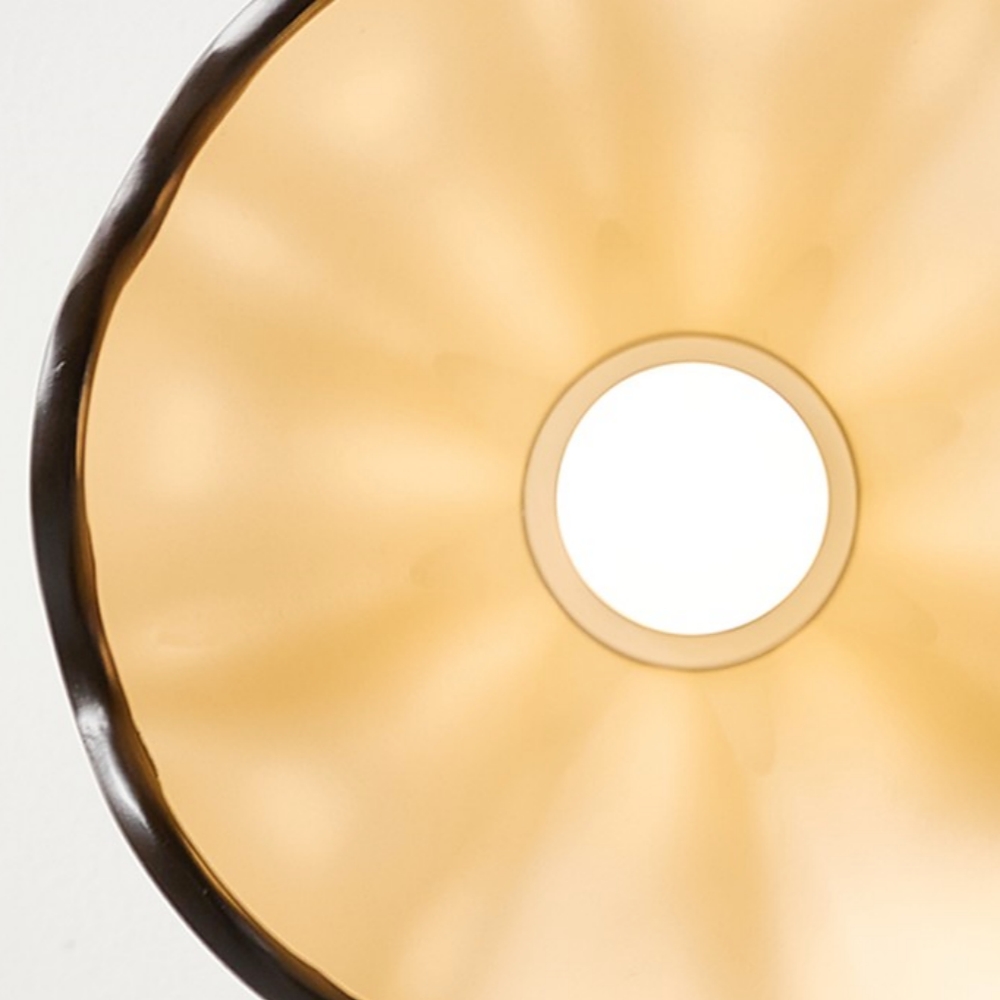 Medieval-Style Restaurant Island Platform With Cream-Colored Resin Pendant Lamp