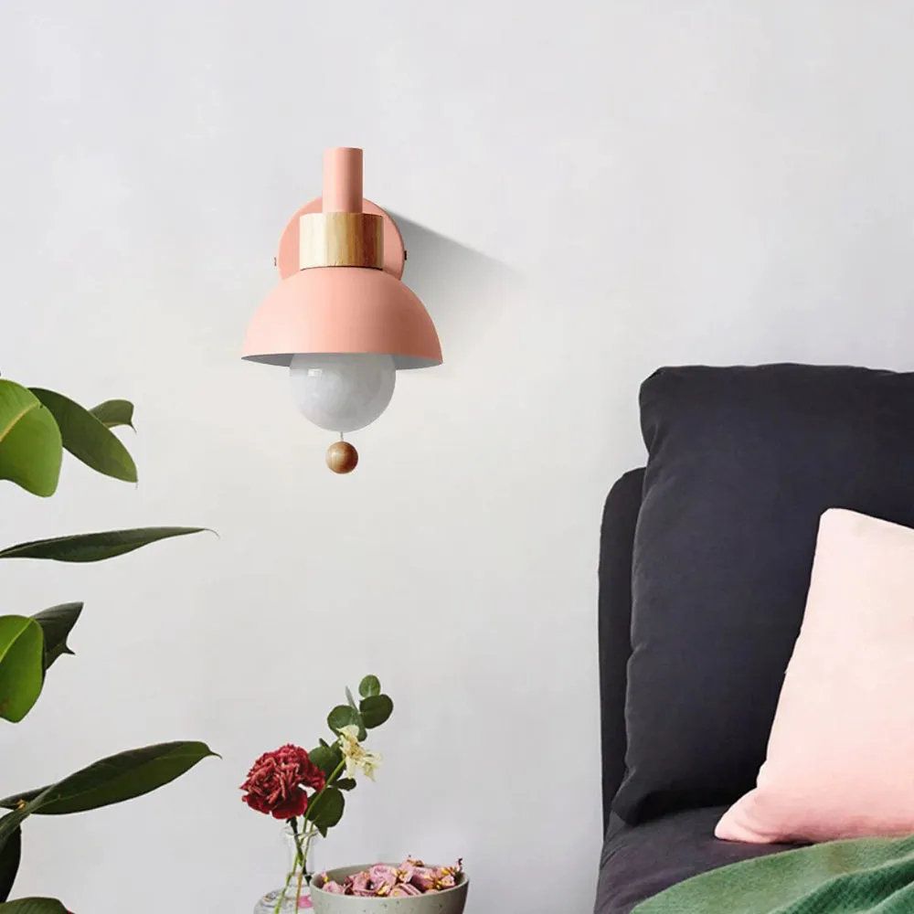 Macaron color matte dome wall lamp in living room foyer hallway