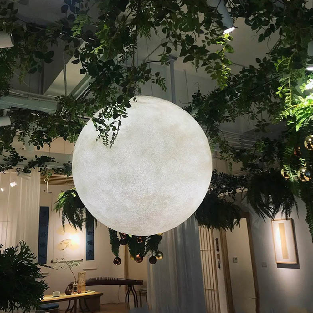 Quality Extra Large Resin Moon Chandelier Nordic Ball Planet Restaurant Pendant Light