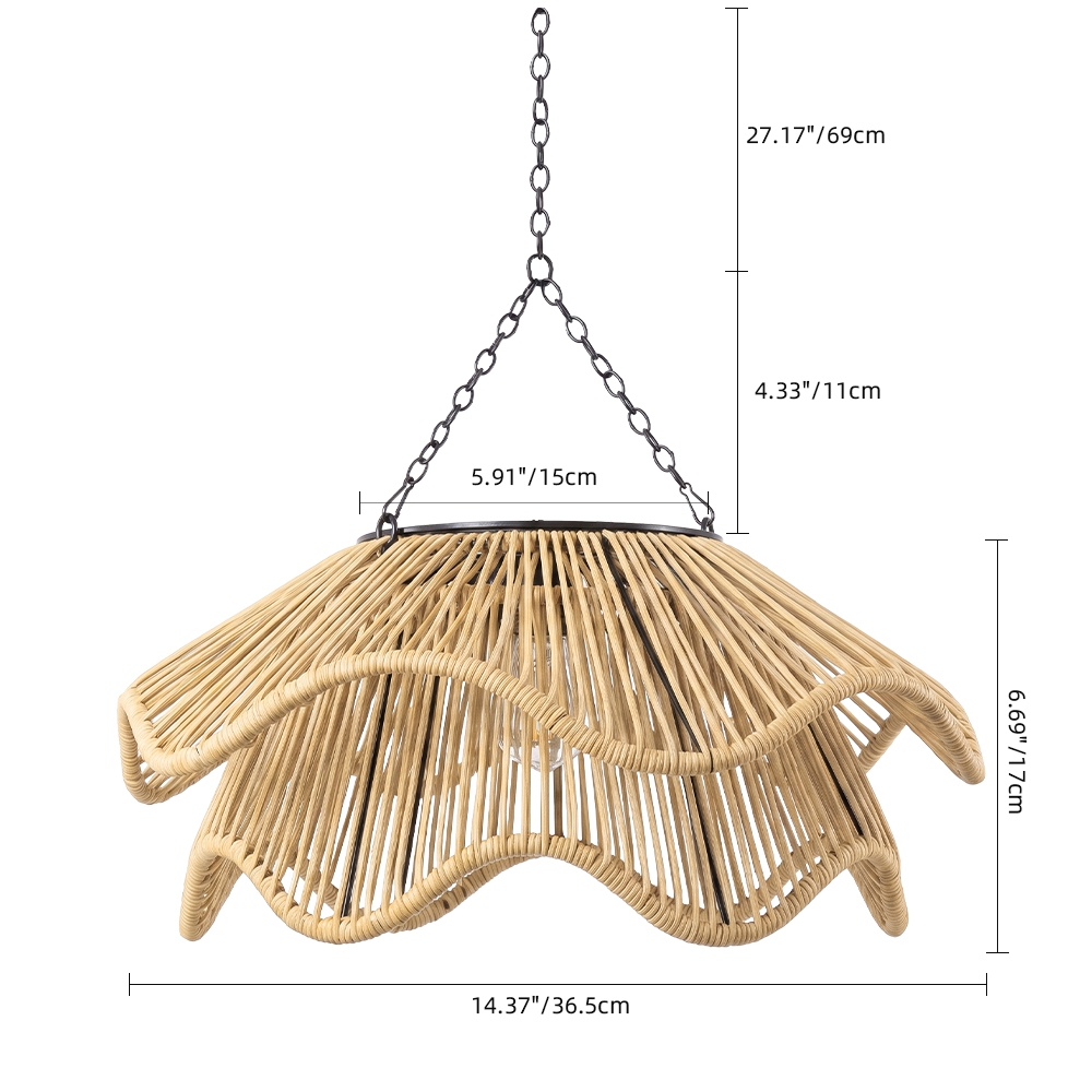 Boho Waterproof Solar Pendant Light for Outdoor Patio & Garden