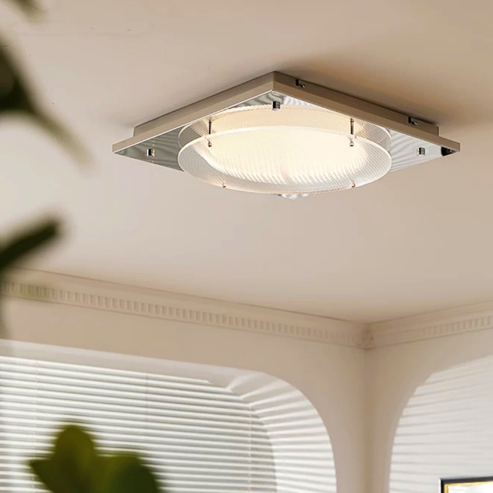 French Bauhaus Entrance Foyer Ceiling Light 