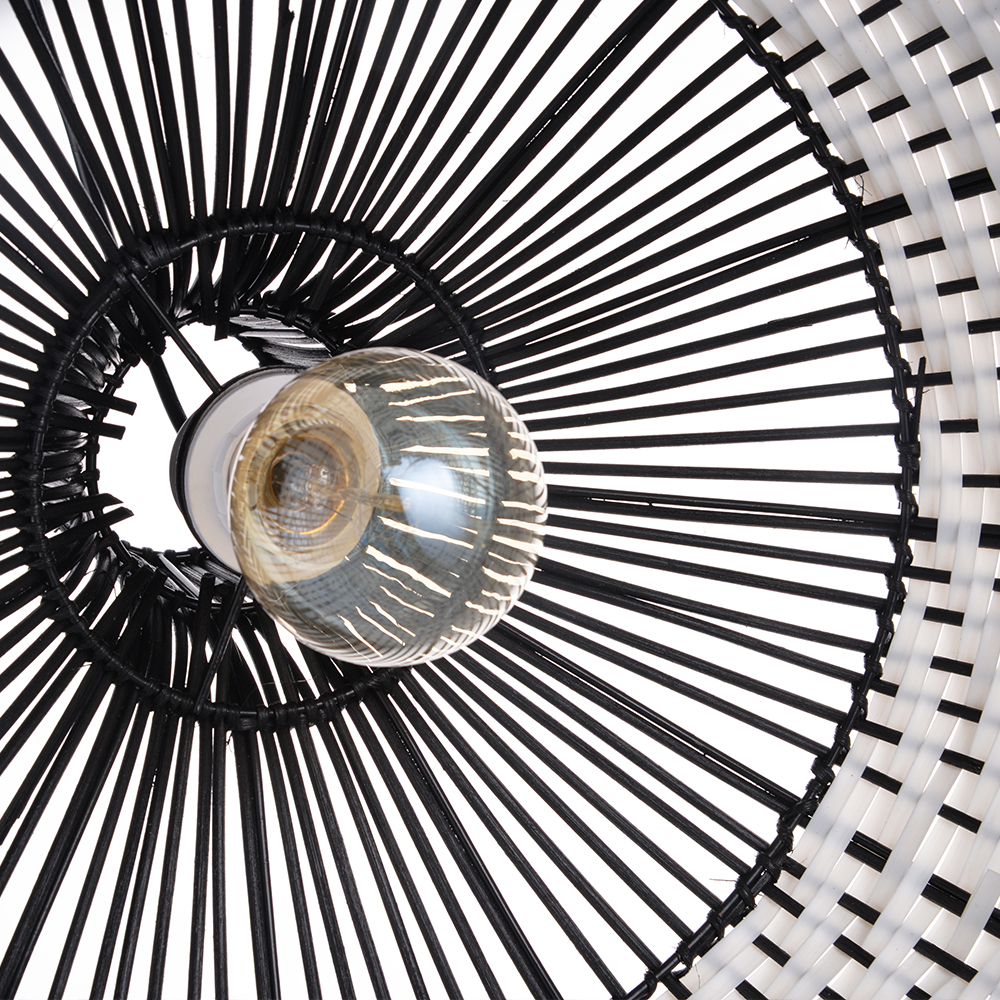 Braided Black White Light Fixtures Over Kitchen Sink Lighting Nordic Rattan Lampshade