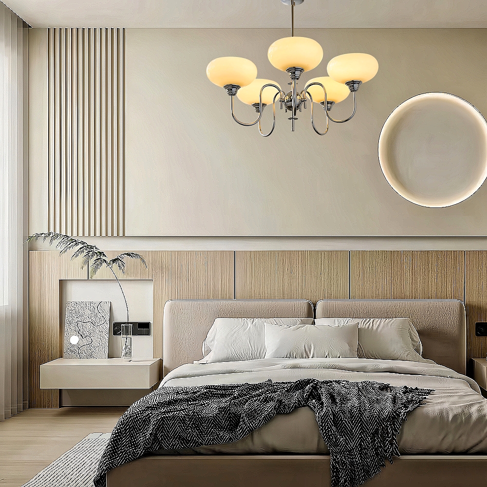 Bubble Creamy Persimmon Glass Chandelier