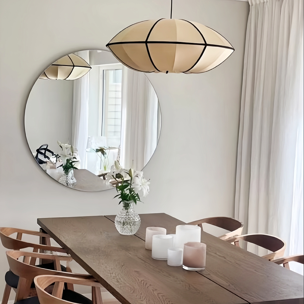 Living Room Satin Chandelier Japanese Medieval Vintage Pendant Lamps Set