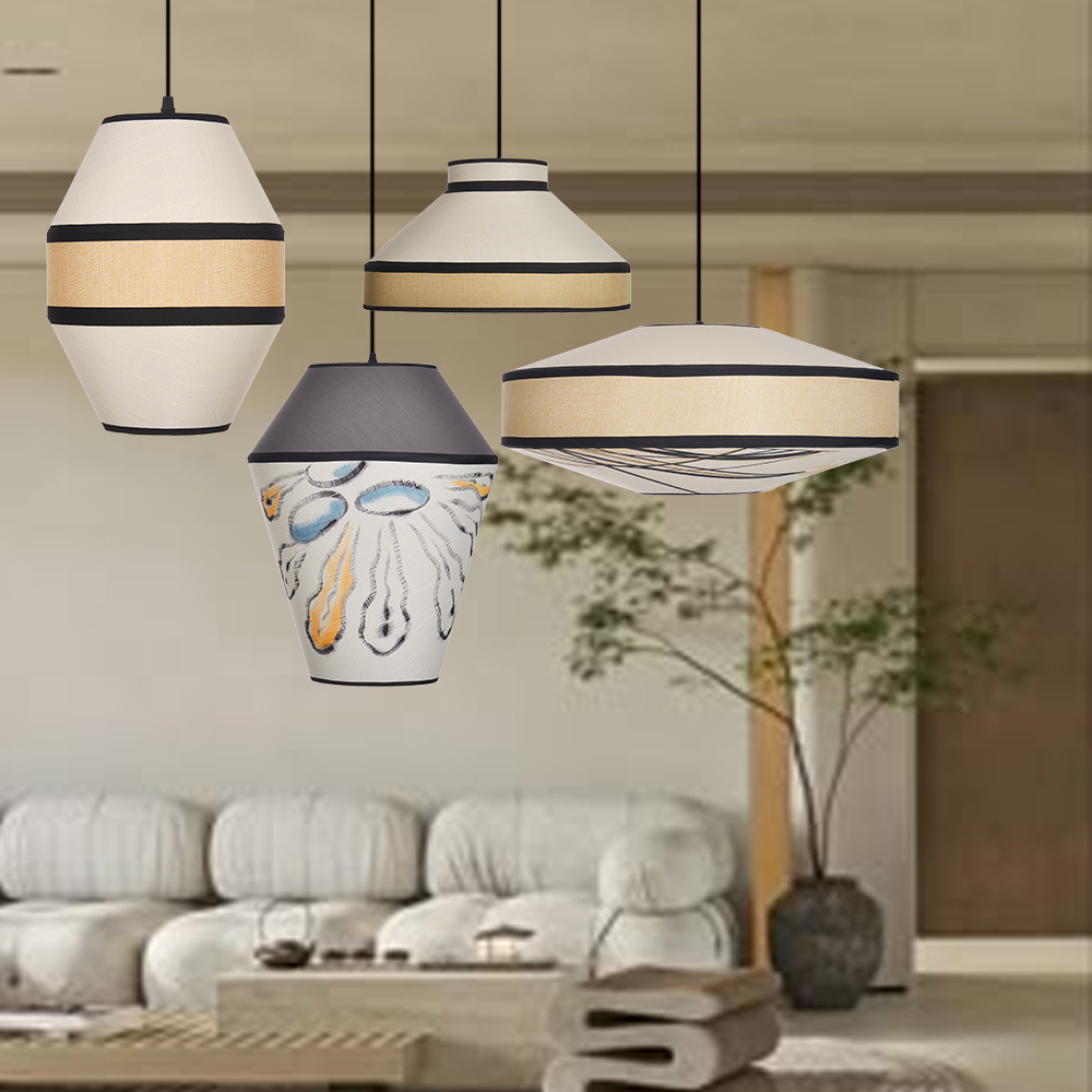 Japanese Restaurant Graffiti Fabric Pendant Light Chandelier Exhibition Hall Design