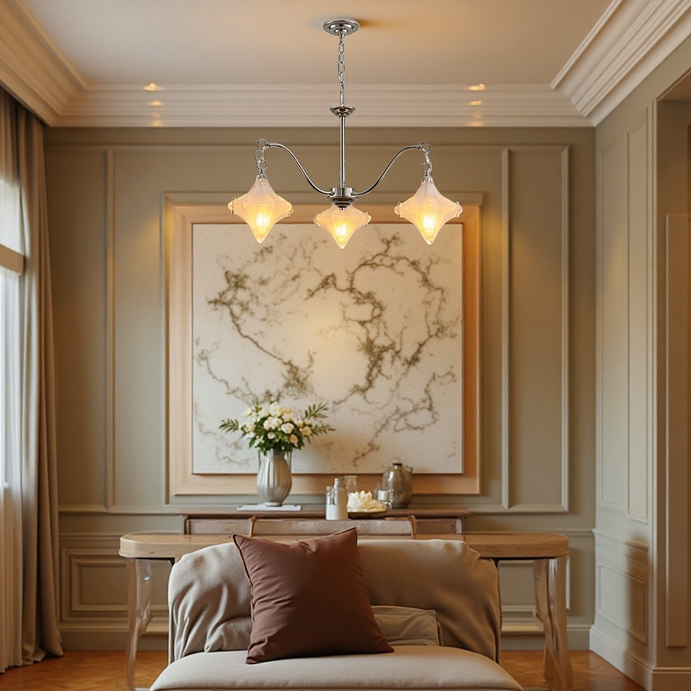 French-Style Murano Retro Star Glass Chandelier