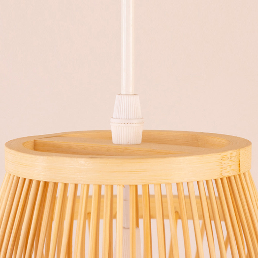 Bamboo Light Fixture Flower Lampshade Boho Deco Lamps