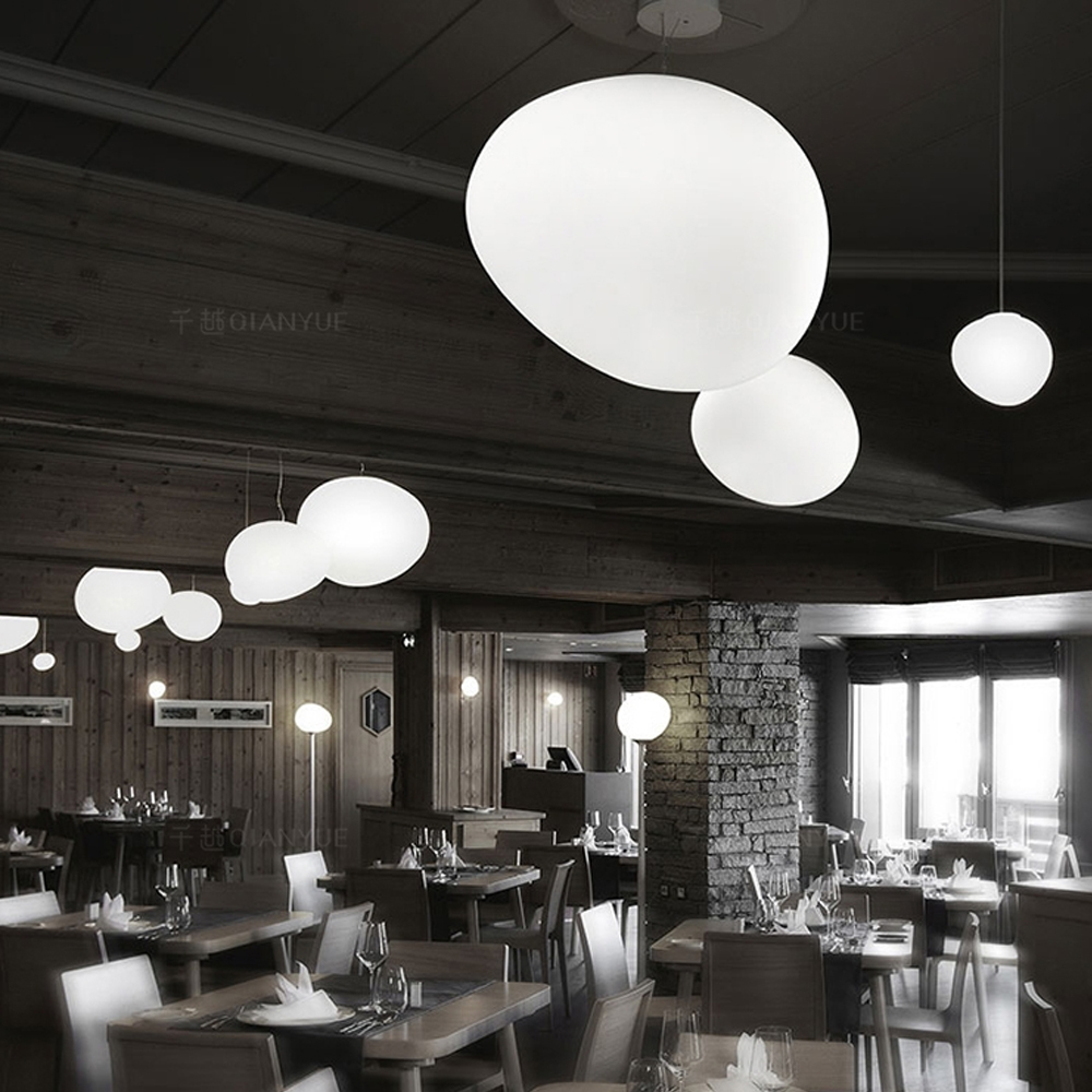 Danish Creative Pebble Chandelier Loft Apartment Duplex Spiral Staircase Pendant Light