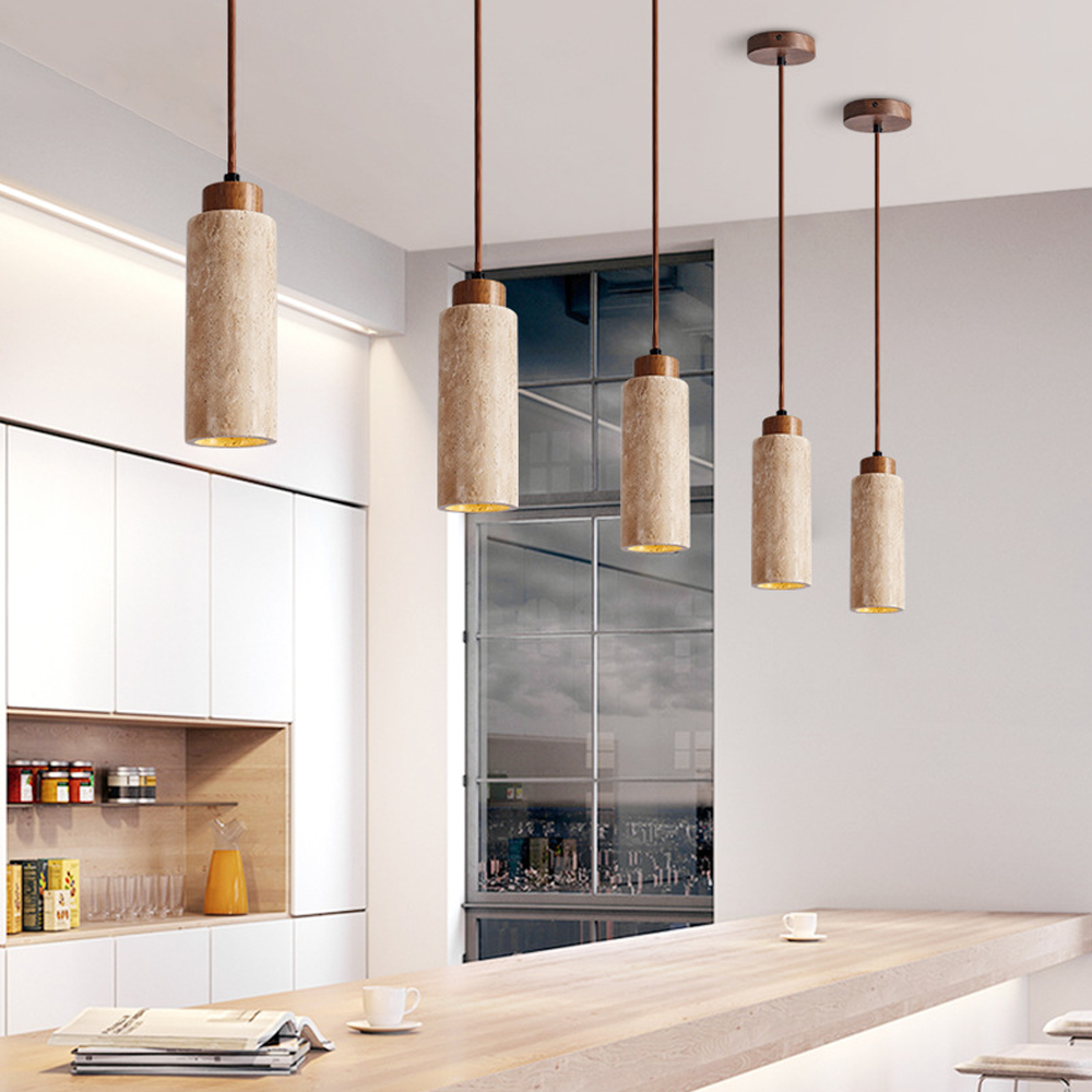 Wabi-sabi Marble Chandelier Island Table Retro Window Spotlight