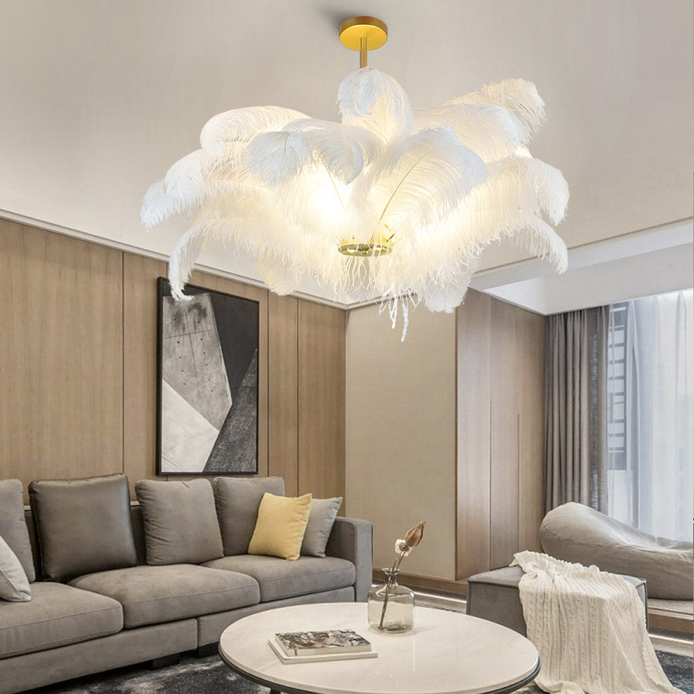 Modern Feather Home Chandelier Nordic Craft Pendant Lighting