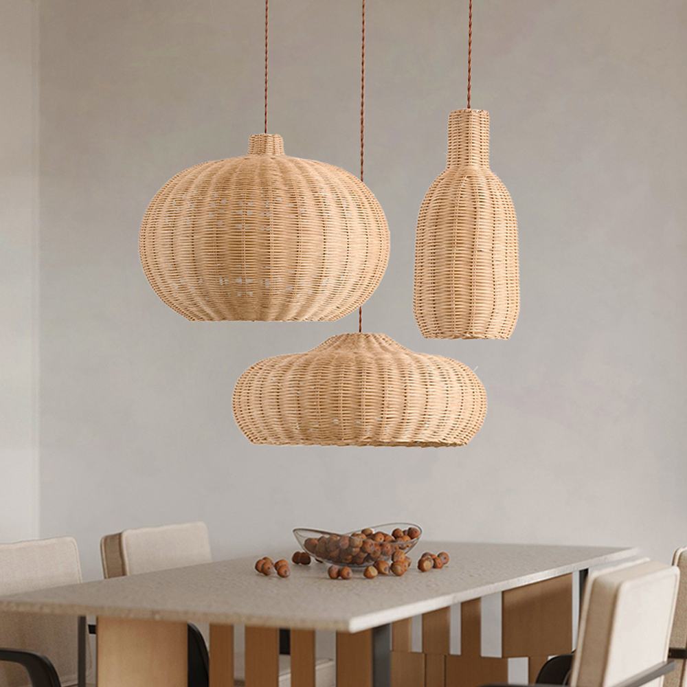 Wabi-sabi Rattan Hanging Light Bird's Nest Hand-woven Retro Lampshade
