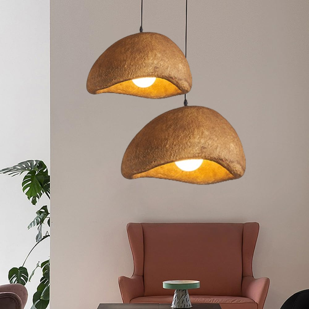 Nordic Living Room Resin Oval Ceiling Lamps Wabi-Sabi Pendant Light